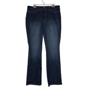 NYDJ Barbara Bootcut Denim Jeans Embellished Pockets Dark Wash Size 16 Stretch